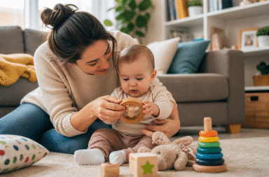parent tenant un bébé dans un environnement sécurisant